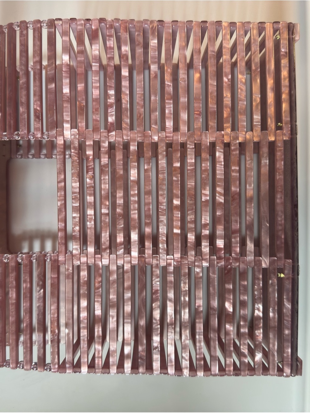 Pearlescent Pink Acrylic Clutch